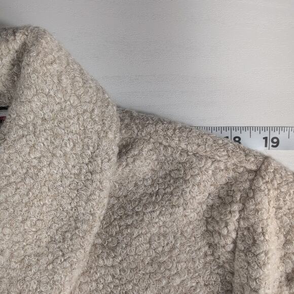 New Tommy Hilfiger Womens XXL Faux Sherpa Snap Button Jacket Coat Beige Warm - Picture 10 of 15